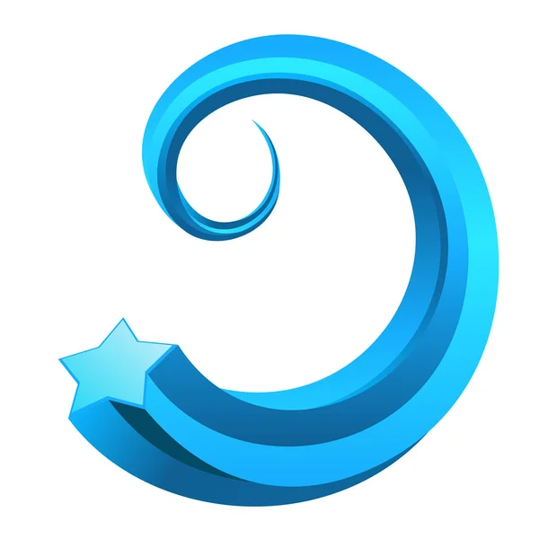 Azul 3d estrela elemento de design — Vetor de Stock