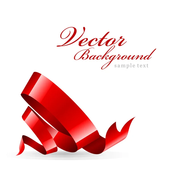 Red ribbon vector background — Stock Vector