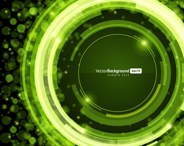 Abstract retro technology circles with bokeh vector background — Stock Vector