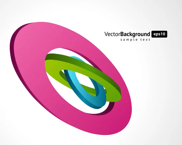 Abstracte 3d cirkels in perspectief vector achtergrond. EPS 10 — Stockvector