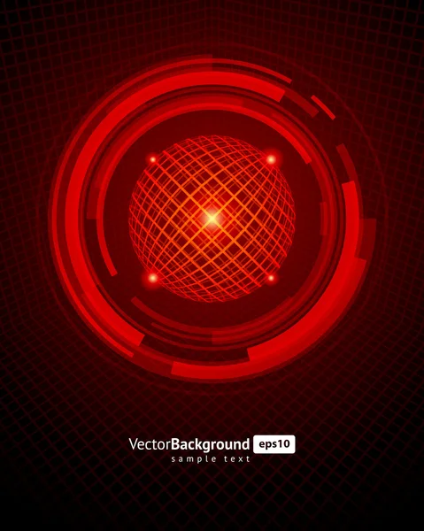 Tecnología abstracta esfera de alambre vector fondo — Vector de stock