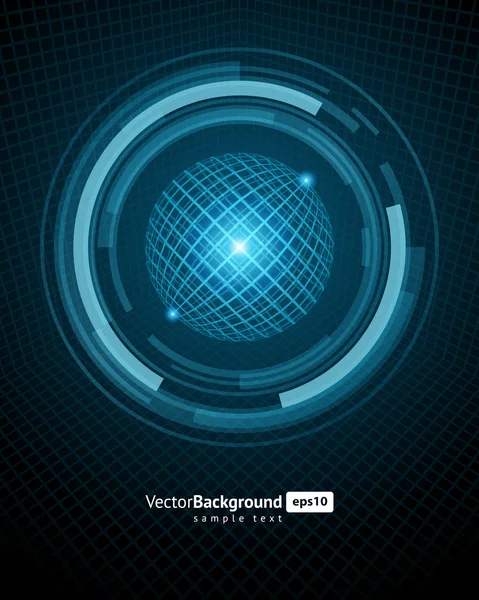 Abstracte technologie cirkels met draad globe vector achtergrond — Stockvector