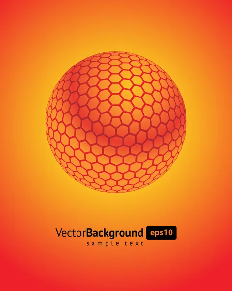 Resumen 3d naranja nido de abeja esfera vector de fondo — Vector de stock