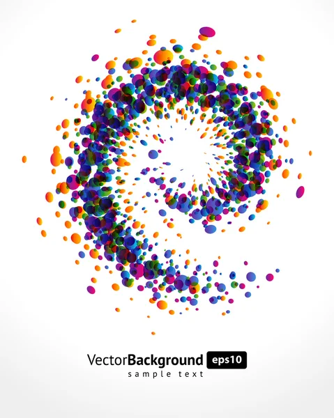Splat kleurrijke cirkel dot vector achtergrond — Stockvector