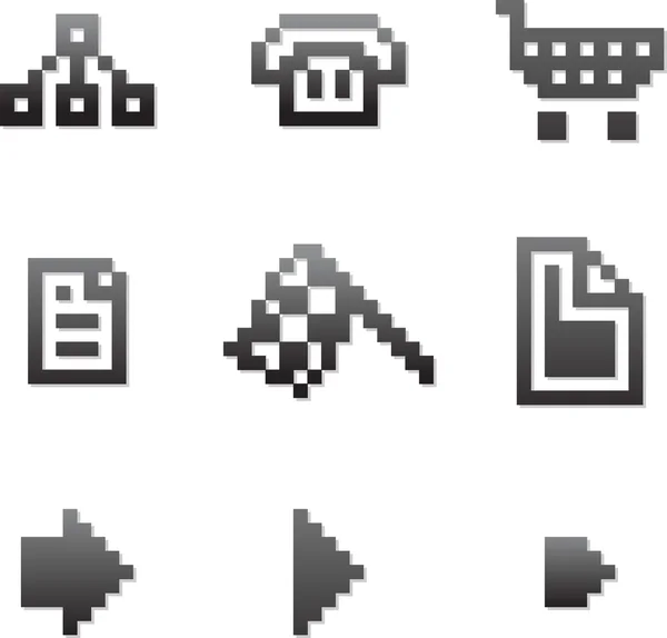 Conjunto de ícones de pixel vetorial — Vetor de Stock