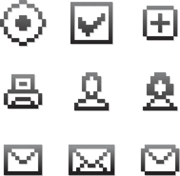 Conjunto de ícones de pixel vetorial — Vetor de Stock