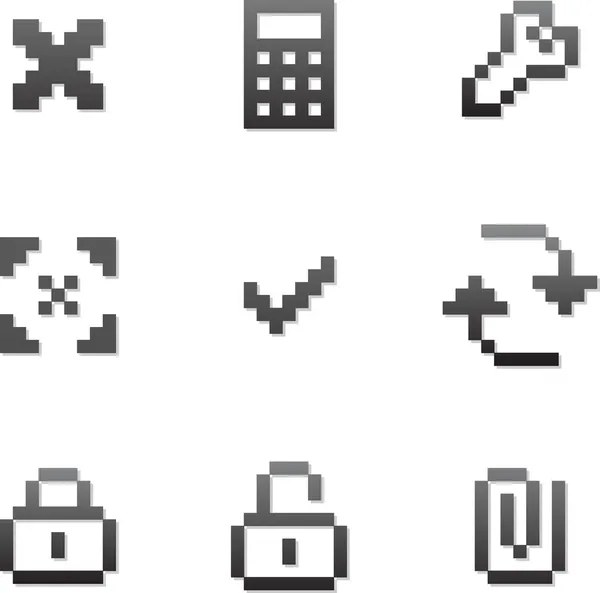 Conjunto de iconos de píxeles vectoriales — Vector de stock