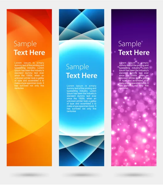 Abstract trendy vector banner verticale instellen eps 10 — Stockvector