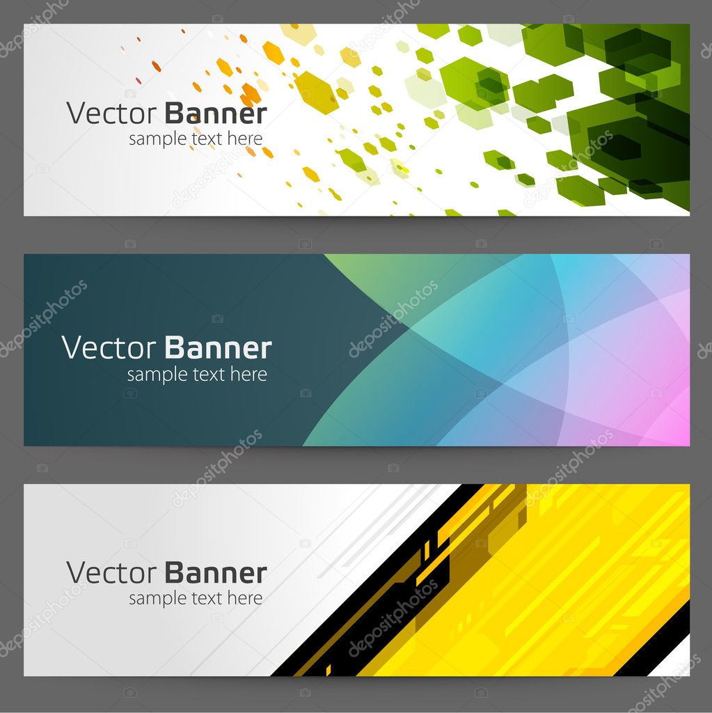 Abstract trendy vector banner or header set eps 10