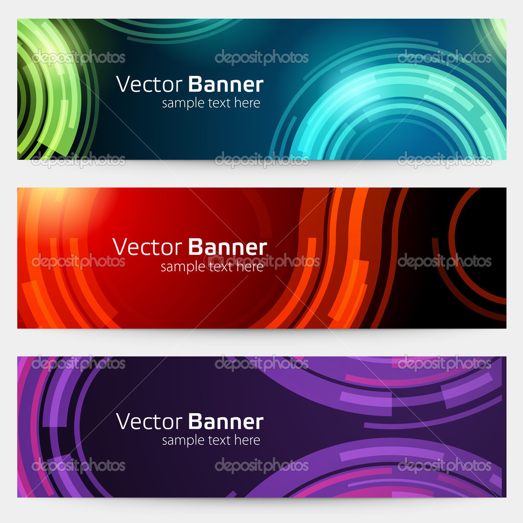 Abstract trendy vector banner or header set eps 10