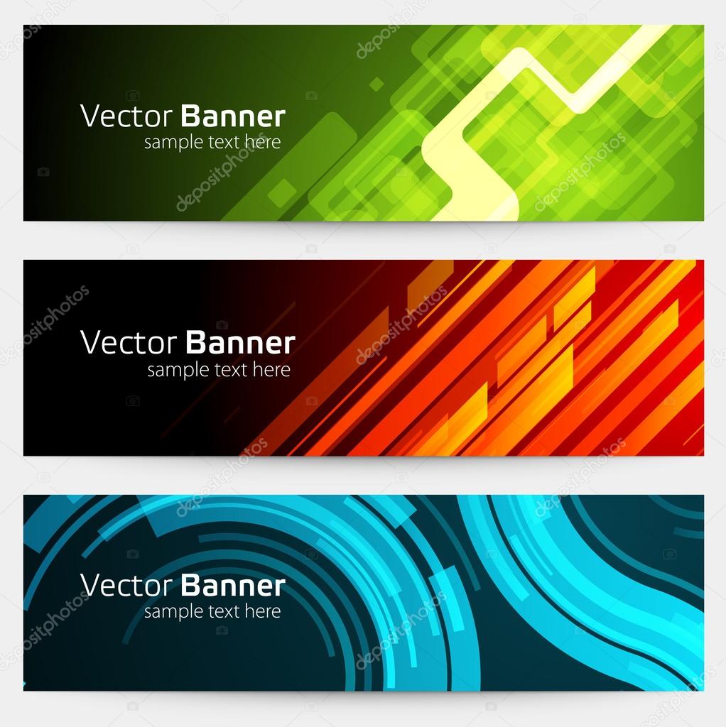 Abstract trendy vector banner or header set eps 10