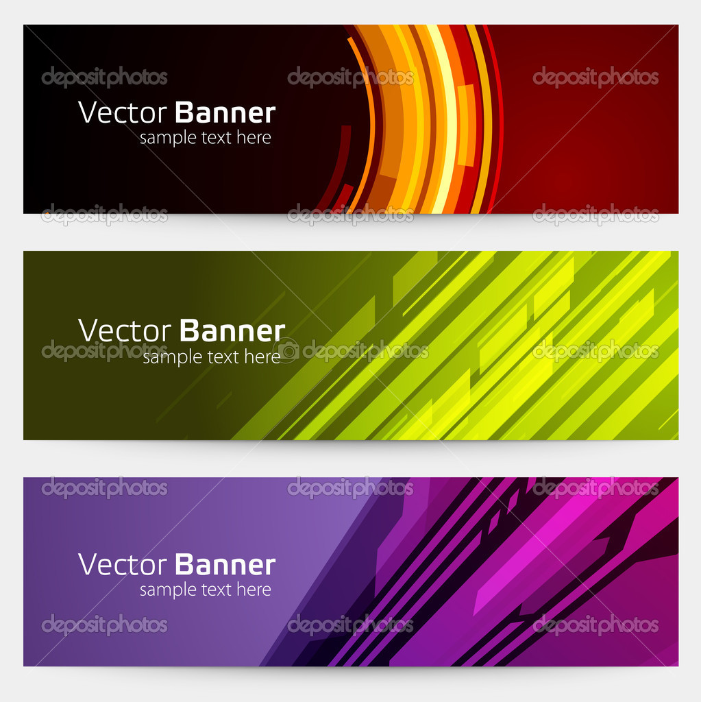 Abstract trendy vector banner or header set eps 10