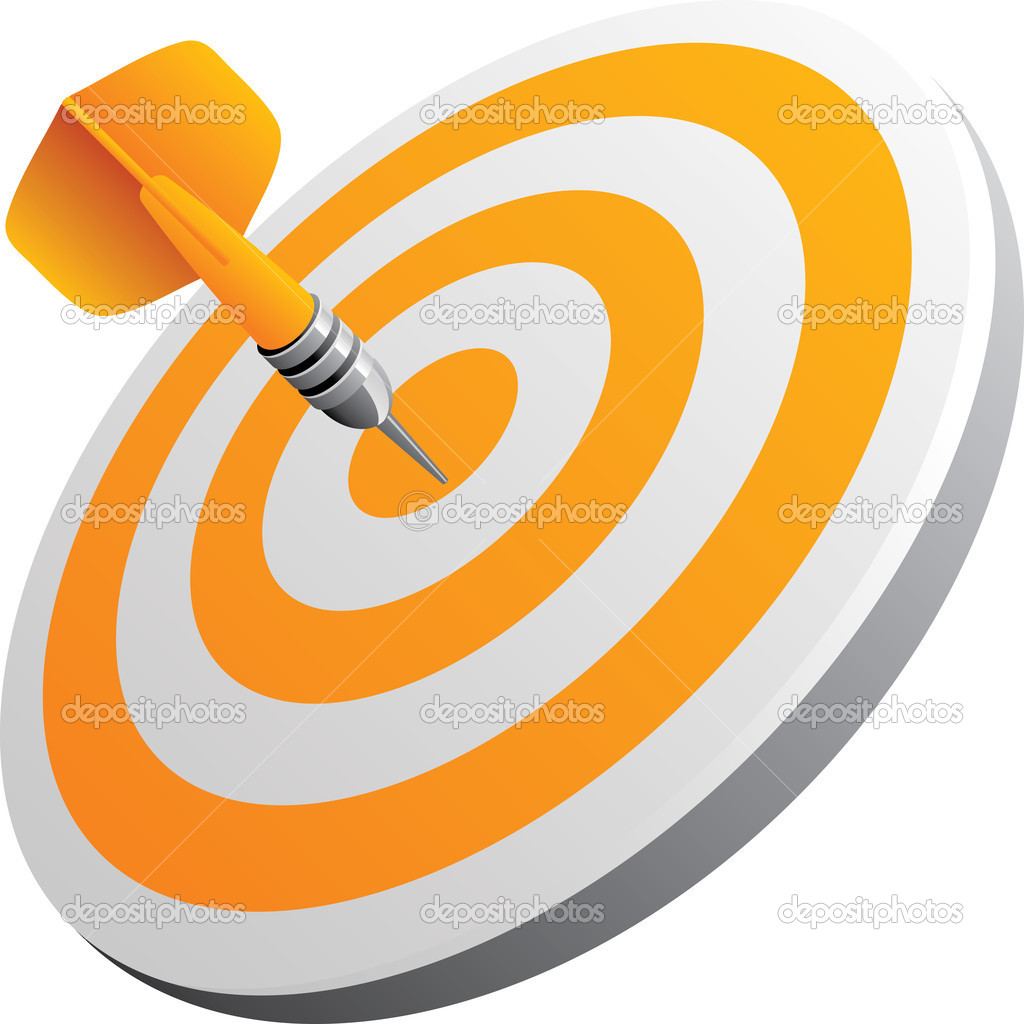 Orange darts on white background - vector illustration