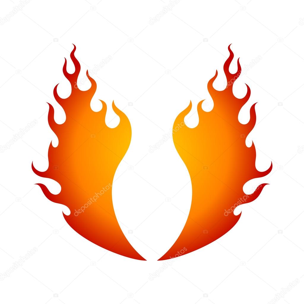 Flame on white background - vector illustration Stock Vector Image by