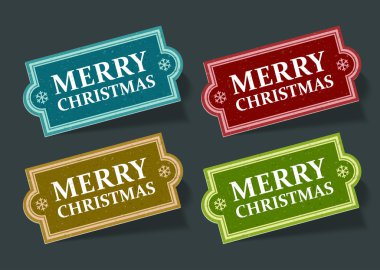 Kartanesi şekil vektör çizim eps 10 Noel etiketleri ayarlama.