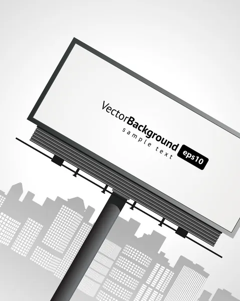 Billboard with urban horizon vector background — Stock Vector