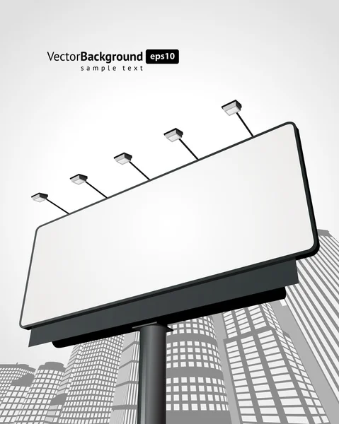 Billboard met stedelijke horizon vector achtergrond — Stockvector