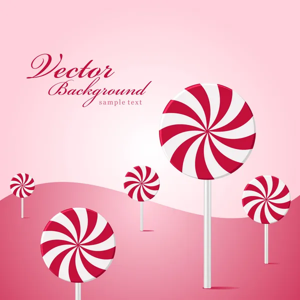 Vector land lollipop as tree background — Stock Vector