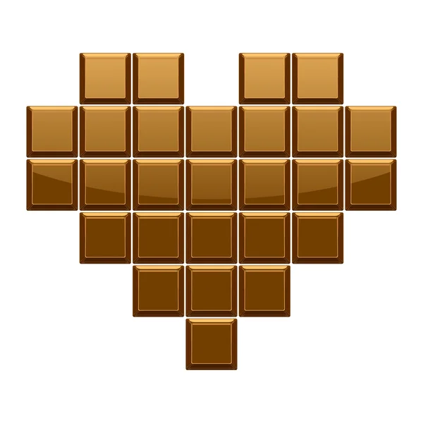 Chocolate barra del corazón — Vector de stock