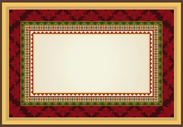 Retro wenskaart frame met ornament. vector achtergrond eps 10. — Stockvector