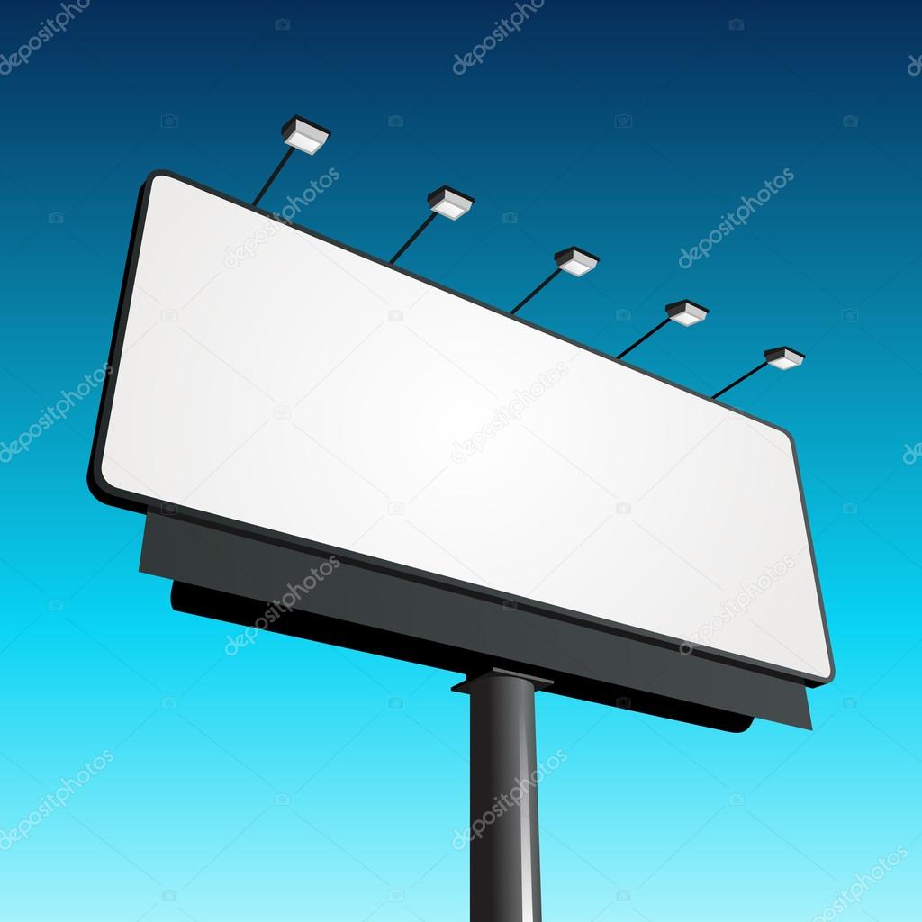 Billboard with blue sky vector background