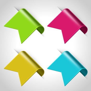 vektör yer imleri kümesi. Saydam Gölge kolay yerine arka plan ve renkleri düzenleme.