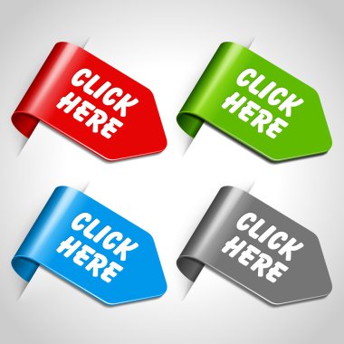 vector ok çıkartmaları ile ayarla ileti tıklayınız. EPS 10