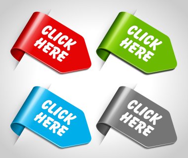 vector ok çıkartmaları ile ayarla ileti tıklayınız. EPS 10