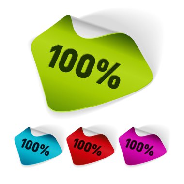 yüzde yüz çıkartmaları kümesi vektör. kolay yerine arka plan ve renkleri düzenleme.