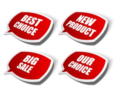 vektör satış çıkartmaları kümesi. Saydam Gölge kolay yerine arka plan ve renkleri düzenleme.