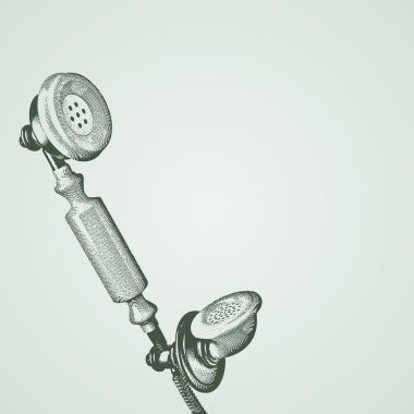 Retro telefon tüp vectror resimde oyma. EPS 10.