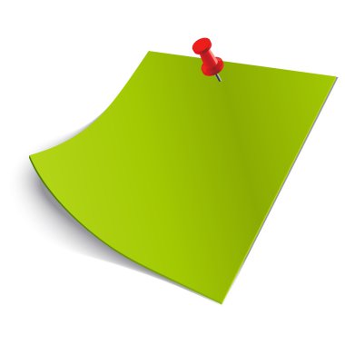 Not kağıdı itme PIN vektör çizim ile. EPS 10.