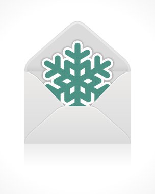 posta simgesi ile kar tanesi. vektör çizimi eps 10.