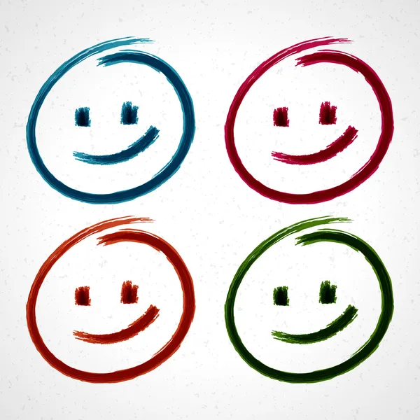 Hand drawn smile face. Vector design elements set eps 10. — Stock Vector