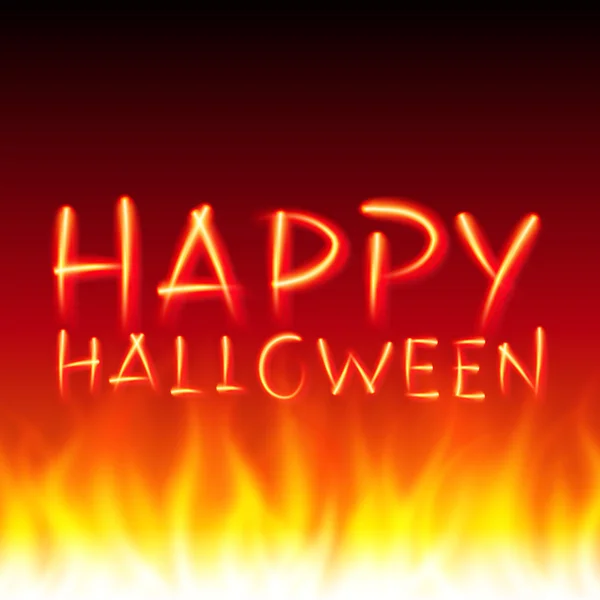 Halloween bericht belettering van vlam vuur. vector achtergrond 10. — Stockvector