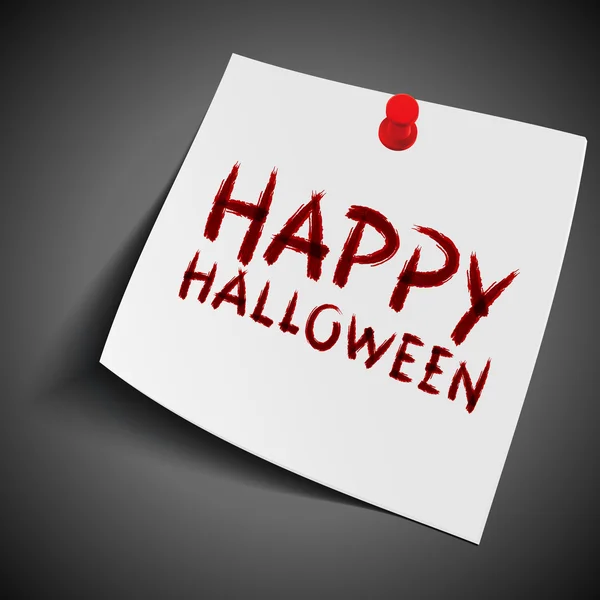 Hand getekend happy halloween bericht belettering op Opmerking papier. vector design element eps 10. — Stockvector