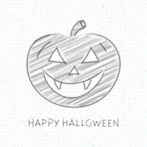 Hand dras happy halloween meddelande text på papper. vektor bakgrund eps 10. — Stock vektor