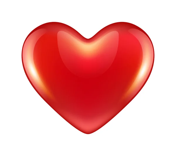 Illustration vectorielle rouge brillant en forme de coeur eps 10 — Image vectorielle