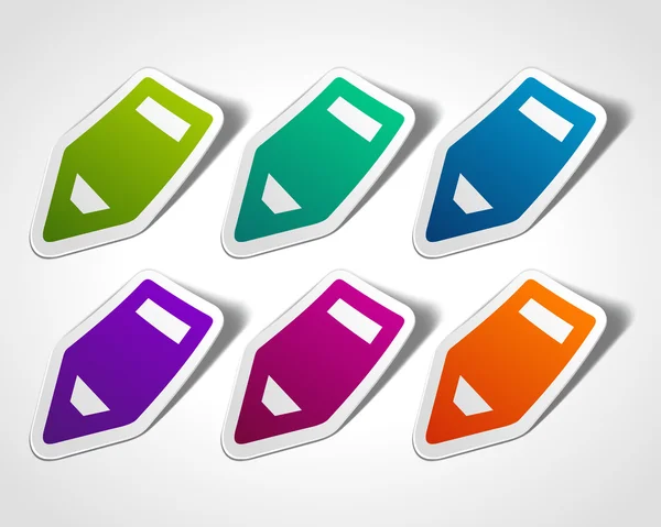 Icono de lápiz vectorial en el conjunto de pegatinas. Sombra transparente fácil reemplazar el fondo y editar colores . — Vector de stock