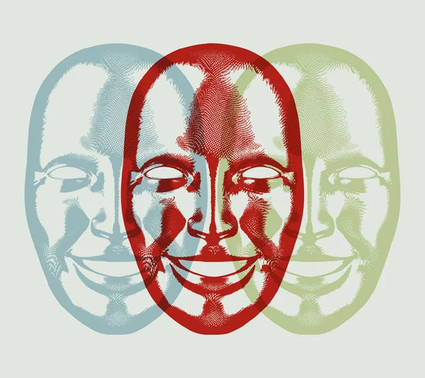 Grabado retro máscara vectorial ilustración. Eps 10 . — Vector de stock