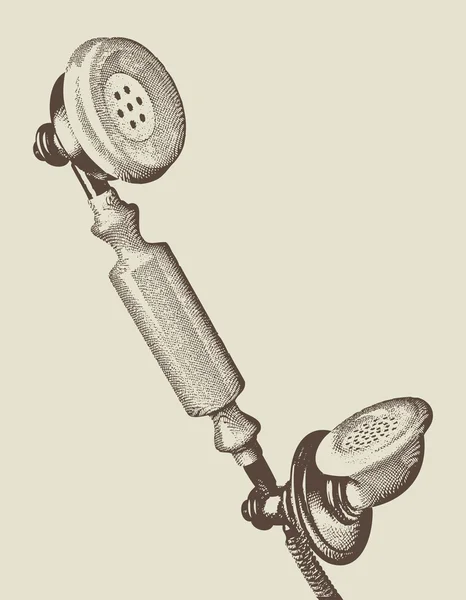 Incisione retro telefono tubo vettoriale illustrazione. Eps 10 . — Vettoriale Stock