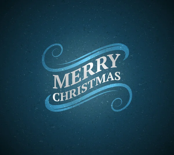 Kerstkaart. merry christmas letters op een blauwe achtergrond. vectorillustratie. — Stockvector