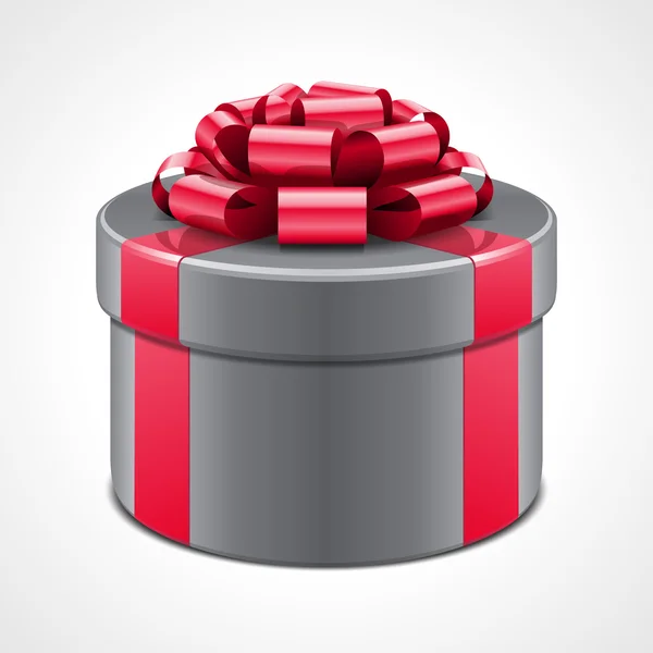 Caja de regalo con lazo rosa y cinta aislada en blanco. Ilustración vectorial eps 10 . — Vector de stock