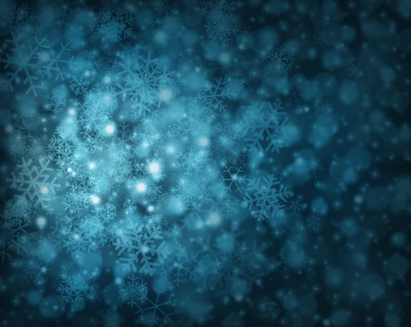 Kerstmis achtergrond sneeuwvlokken en lichte vector afbeelding — Stockvector