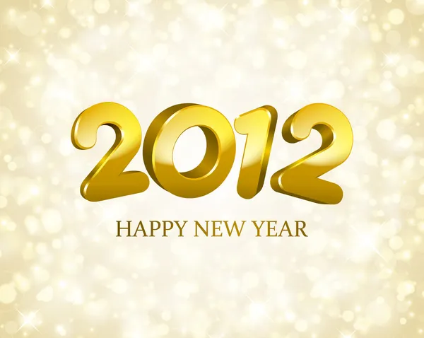 Feliz ano novo 2012 3d fundo vetor mensagem. Eps 10 . — Vetor de Stock