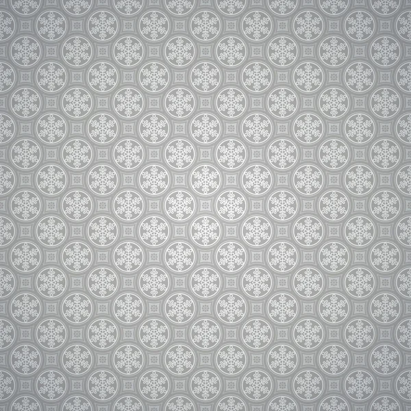Winter snowflake pattern on gray background — Stock Vector