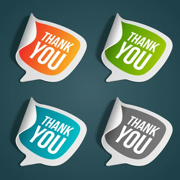 Vector thank you message stickers set. Eps 10. — Stock Vector