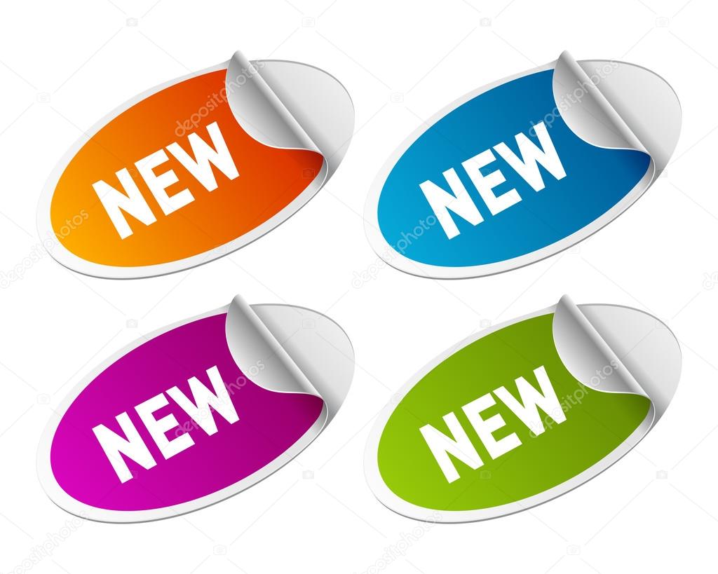 Vector new message stickers set. Easy replace background and edit colors.