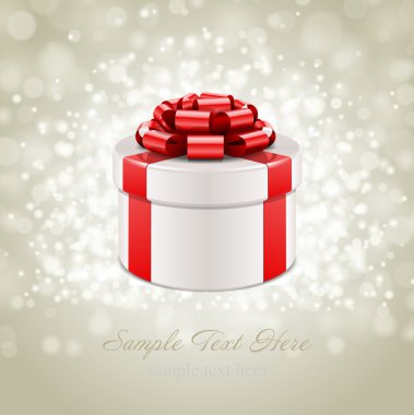 hediye kutusu ile light ve yay. vektör arka plan eps 10.