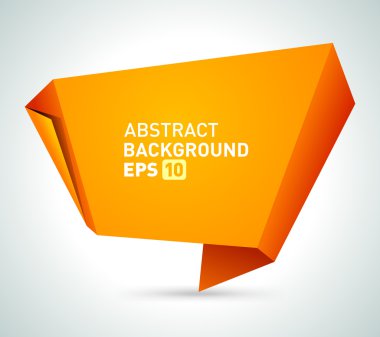 Soyut origami konuşma balonu vektör arkaplanı